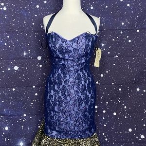 Beautiful blue lace short dress